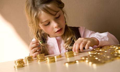 child counting money